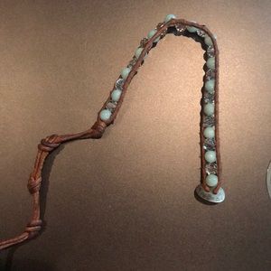 Chan luu blue clear bead adjustable clasp bracelet